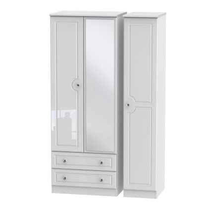 Edinburgh Tall Triple 2 Drawer Mirrored Wardrobe