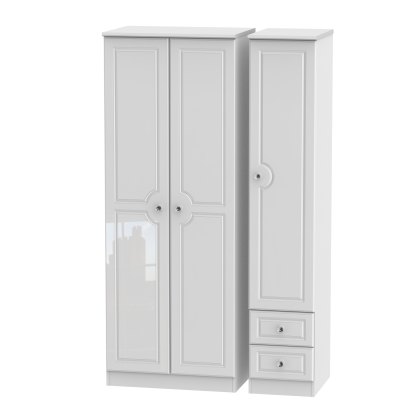 Edinburgh Tall Triple Plain Wardrobe with Drawers