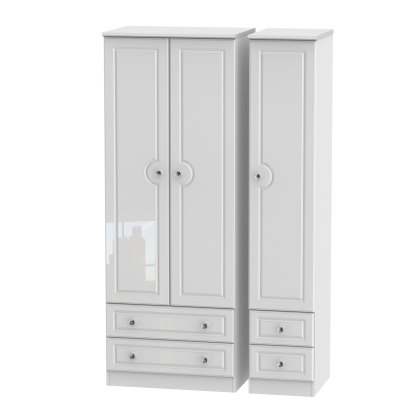 Edinburgh Tall Triple Wardrobe with 2 Drawers