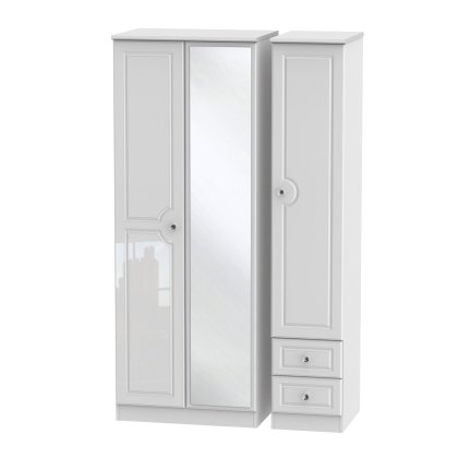 Edinburgh Tall Triple Mirrored Wardrobe with Drawers
