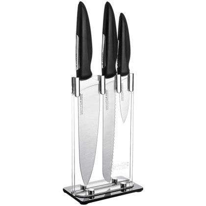 Sabatier 5-Piece Slim Block Forged Japanese Steel Cutlery Set, Black