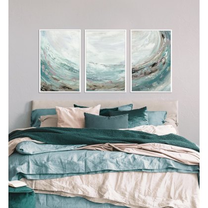 Rhythmic Waters Triptych 1 Framed Canvas