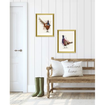 Pheasant Splash 1 Framed Canvas