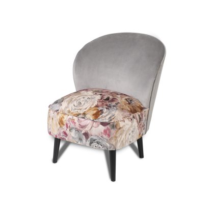 Evie  Accent Chair in Blush Botanical Fabric