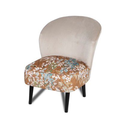 Evie Accent Chair Ochre Botanical Fabric