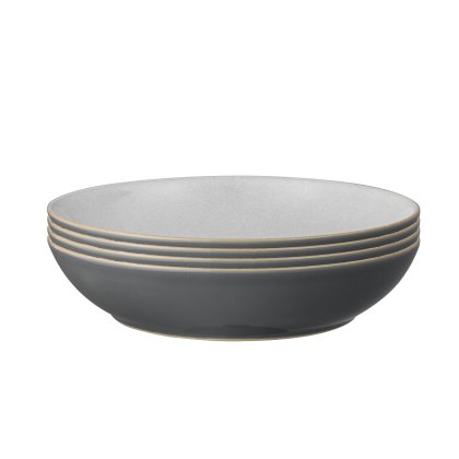 Denby Elements Fossil Grey Set of 4 Pasta Bowls