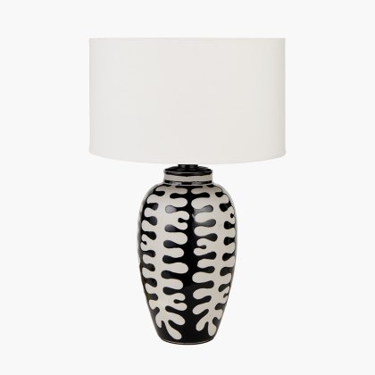 Elkorn Black and White Tall Coral Ceramic Table Lamp Elkorn Black and White Tall Coral Ceramic Table Lamp