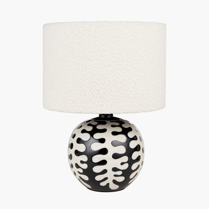 Elkorn Black and White Coral Ceramic Table Lamp Elkorn Black and White Coral Ceramic Table Lamp