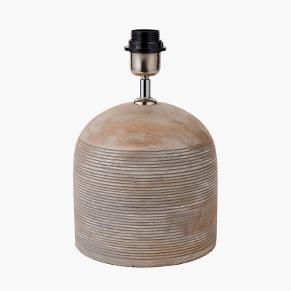 Nelu Grey Engraved Wooden Dome Table Lamp