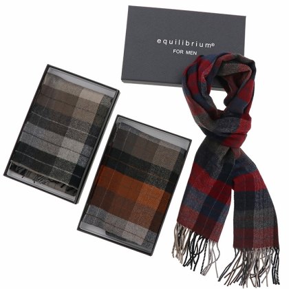 Shudehill Mens Check Fringed Scarf Shudehill Mens Check Fringed Scarf