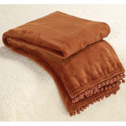 Walton & Co Cashmere Touch Fleece Spice Throw