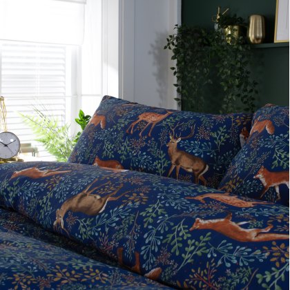 Deyongs Fox & Deer Navy Duvet Cover Set