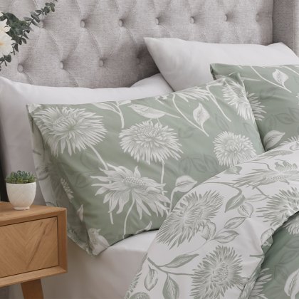 D&D Chrysanthemum Green Duvet Cover Set