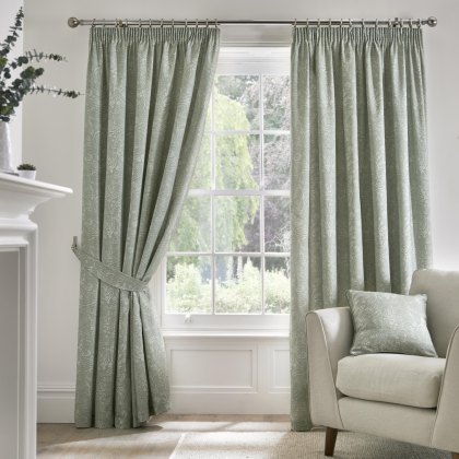 D&D Aveline Green Ready Made Curtains