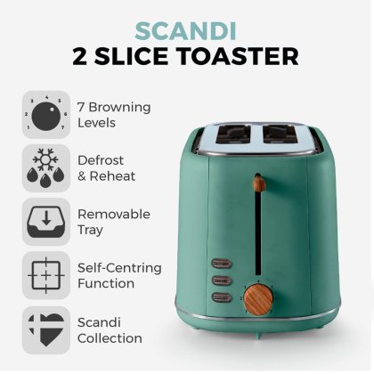 Tower Scandi 2 slice Toaster Jade
