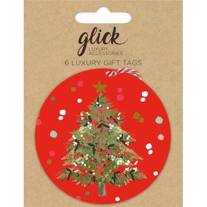 Glick Red Festive Tree Multipack of Gift Tags