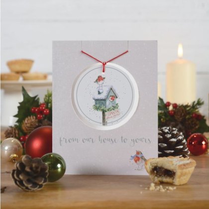 Wrendale Our House To Yours Robin Christmas Decoration Card