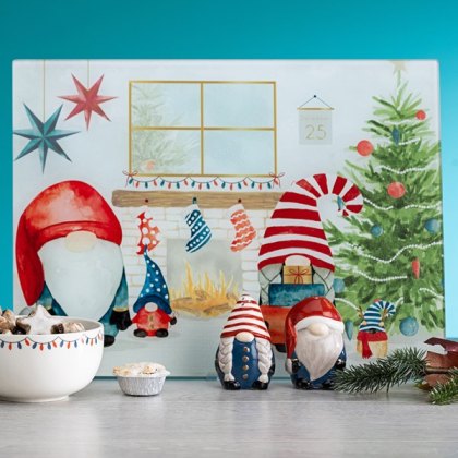 Foxwood Home Christmas Gonk Glass Worktop Saver