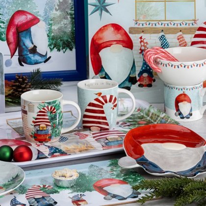 Foxwood Home Christmas Gonk Shaped Embossed Plate