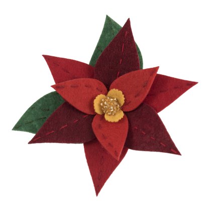 Trimits Poinsettia Brooch Felt Craft Kit