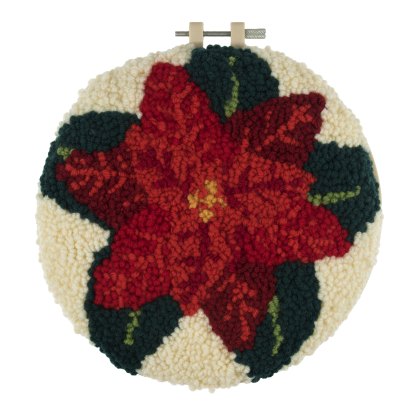 Trimits Poinsettia Punch Needle Hoop Kit