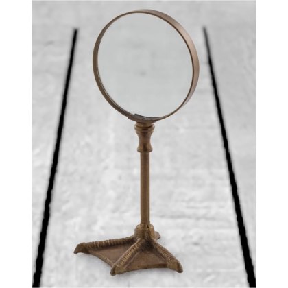 Bronze Bird Leg Table Magnifying Glass