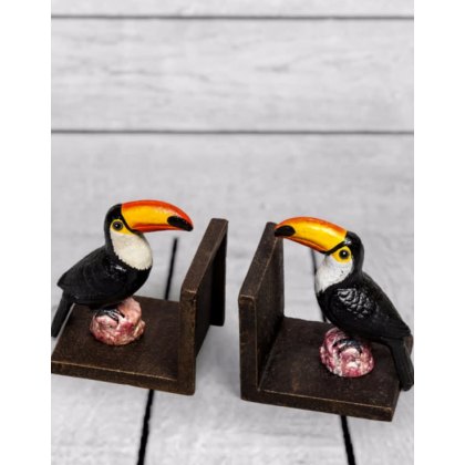 Cast Iron Antiqued Toucan Bookends