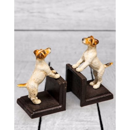 Cast Iron Antiqued Pair of Terrier Bookends