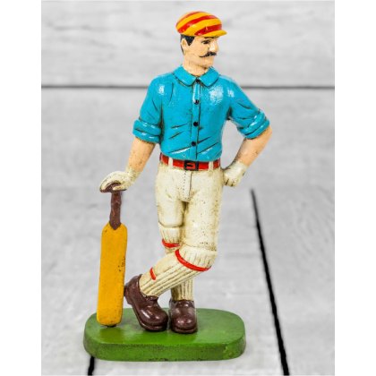 Cast Iron Antiqued Cricketer Door Stop