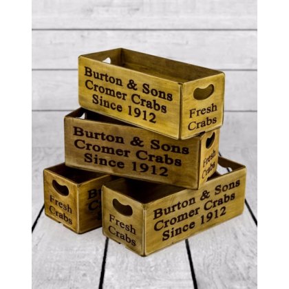 Antiqued Cromer Crabs Wooden Box