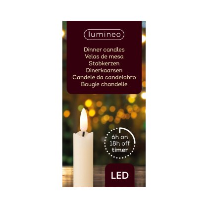 Kaemingk LED Pair of Dinner Candles Cream