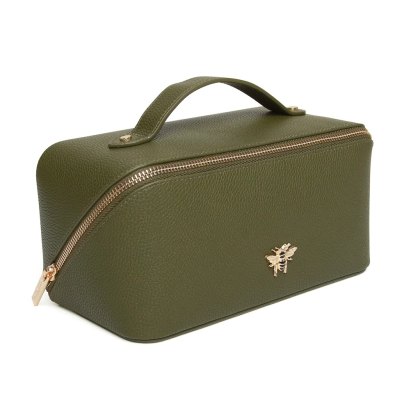 Alice Wheeler Large Olive Train Case