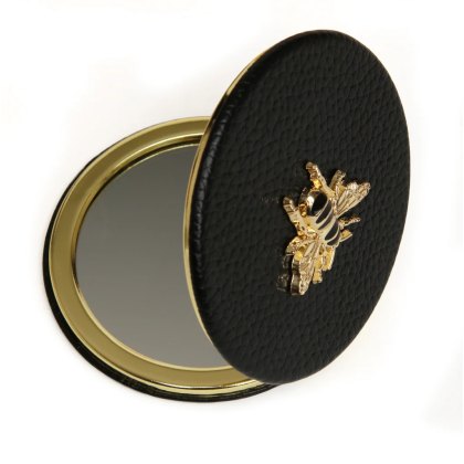 Alice Wheeler Black Round Compact Mirror