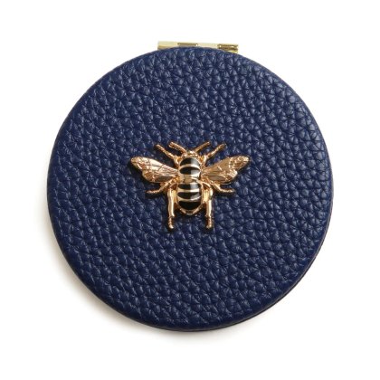 Alice Wheeler Navy Round Compact Mirror