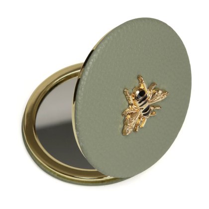 Alice Wheeler Sage Round Compact Mirror