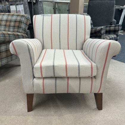 Brooklyn Accent Chair in Coral Stripe