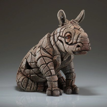 Edge White Rhinoceros Calf Sculpture