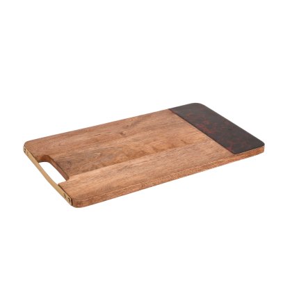 Artesa Rectangular Serving Board with Tortoise Shell Resin Edge