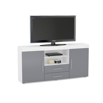 Miami 2 Door 2 Drawer Sideboard In White And Grey