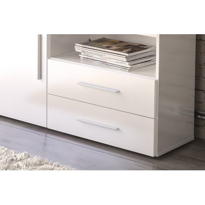 Miami 1 Door 2 Drawer Sideboard In White