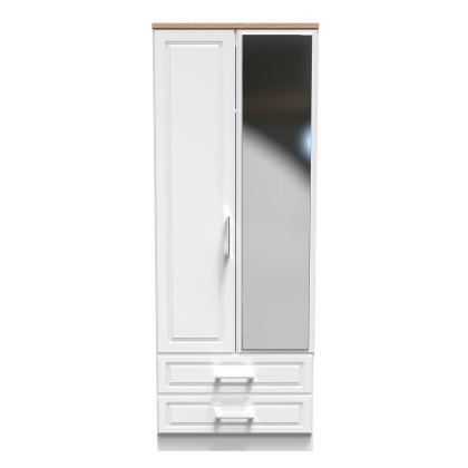 Stoneacre Tall 2ft 6in 2 Drawer Mirror Wardrobe