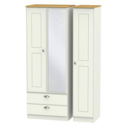 Elizabeth Tall Triple 2 Drawer Mirror Wardrobe Elizabeth Tall Triple 2 Drawer Mirror Wardrobe