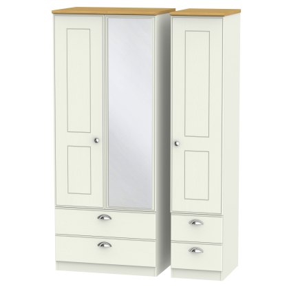 Elizabeth Triple Door Double Drawer Mirror Wardrobe Elizabeth Triple Door Double Drawer Mirror Wardrobe