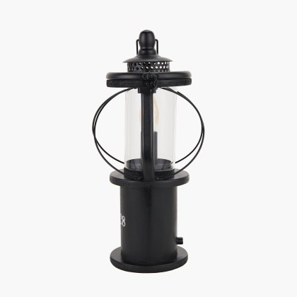 Pacific Gibson Black Wood Lantern Table Lamp