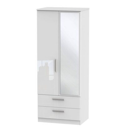 Kingsley 2ft 6in 2 Drawer Mirrored Wardrobe Kingsley 2ft 6in 2 Drawer Mirrored Wardrobe