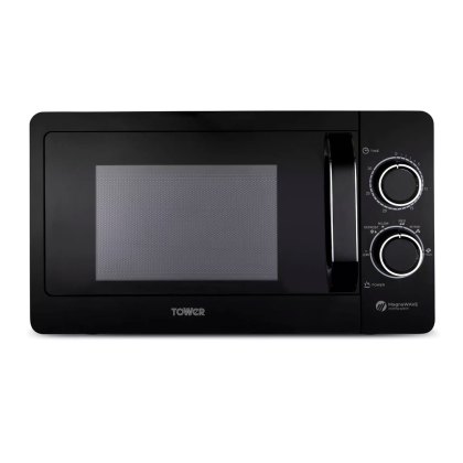 Tower Black 20L Manual Microwave