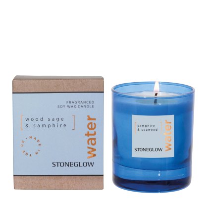Stoneglow Water Elements Wood Sage & Samphire Soy Wax Scented Candle Stoneglow Water Elements Wood Sage & Samphire Soy Wax Scented Candle
