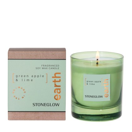 Stoneglow Earth Elements Green Apple & Lime Soy Wax Scented Candle Stoneglow Earth Elements Green Apple & Lime Soy Wax Scented Candle