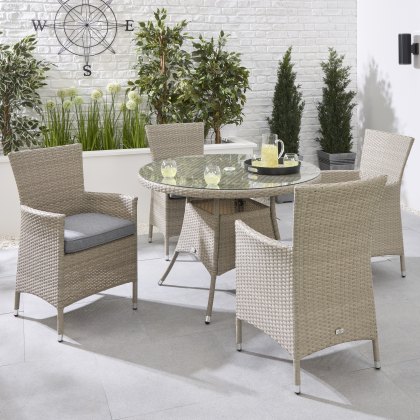 Havana 4 Seater Round Dining Set