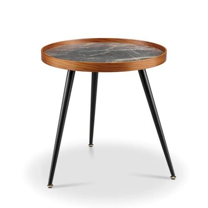 Lima Black Walnut Marble Lamp Table